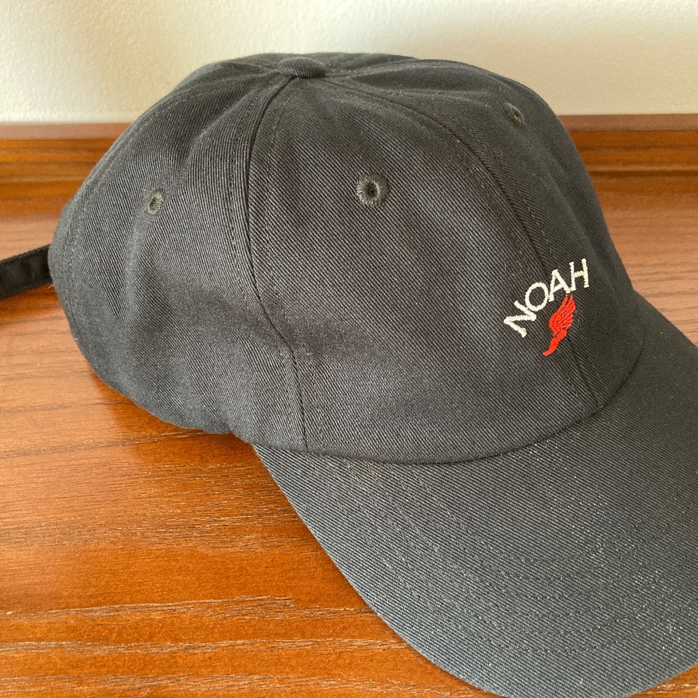 Noah NYC Black Cap with Red Logo